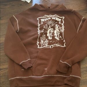 Brown "Wild West" Graphic Hoodie